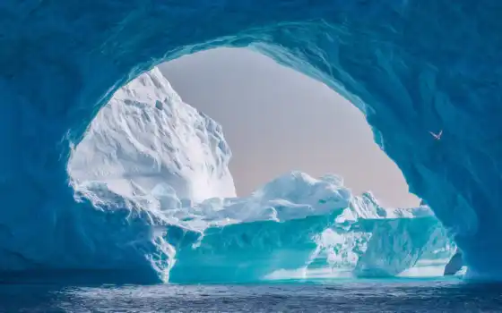 айсберг, море, лед, горничная, найденная, вода