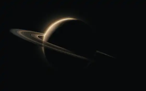 сатурн, планета, космос, черный, минимализм, космо