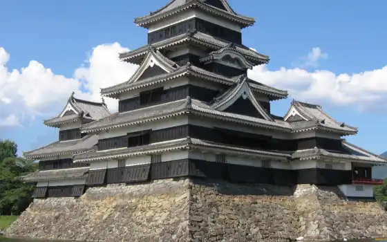 замков, мацумото, замок, японии, классических, хираджиро, япония, 