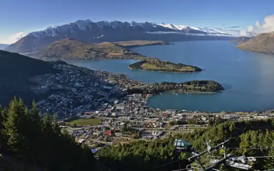 ,Queenstown, New, Zealand, royalty, stock, озеро, 