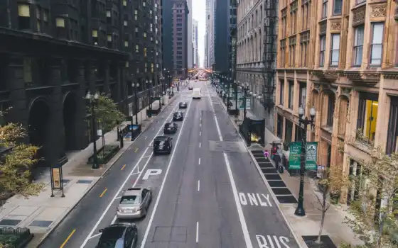 улица, chicago, небоскрёба