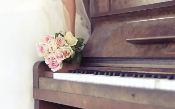 розы, свадьба, пианино, 