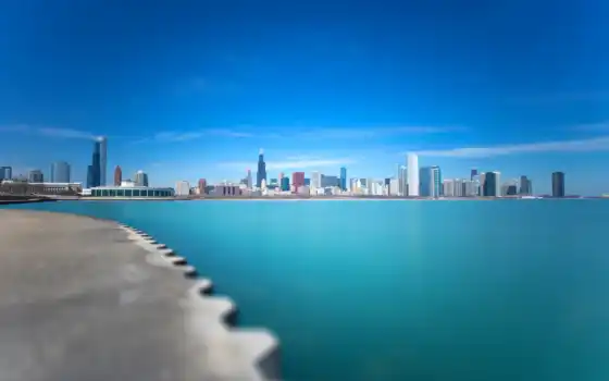 chicago, озеро, город