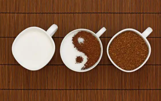 кофе, yin, чашки, фотообоев, сахар, то, еда, часть, напитки, изображение, янь, yang, 