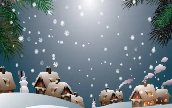 рождество, село, снег, снеговик, снеговик, вектор, зима, вы, tuyệt, настольный,
