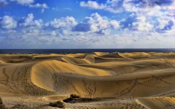 земля, море, песок, связи, пустыня, облака,