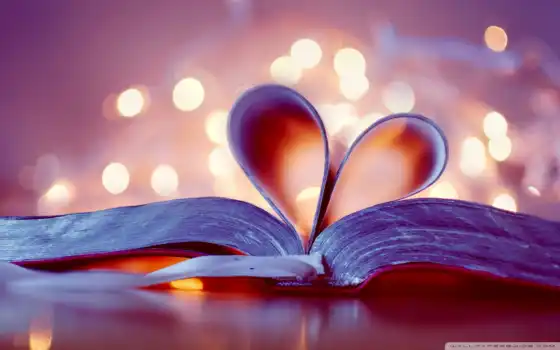 любовь, сердце, книга, свечи, закладка