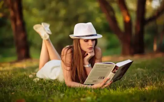 женщину, женщину, жесткое лицо, обои, книга, шпиц, на открытом воздухе, нога, трава