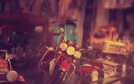fond, red, мотоцикл, vintage