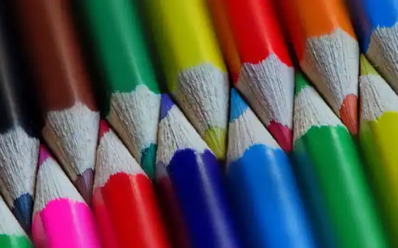pencils, ecran, crayons, colourful, desktop, радуга, coloured, 