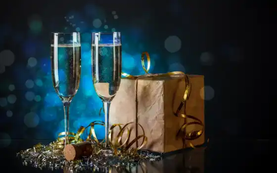 шампанское, стекло, праздничные дни