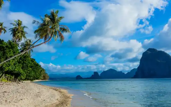 филиппины, море, небо, гора, природа, песок, пляж, пейзаж, Палаван