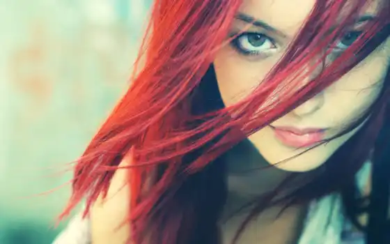 девушка, волосы, anime, волосами, рыжие, красными, devushki, 