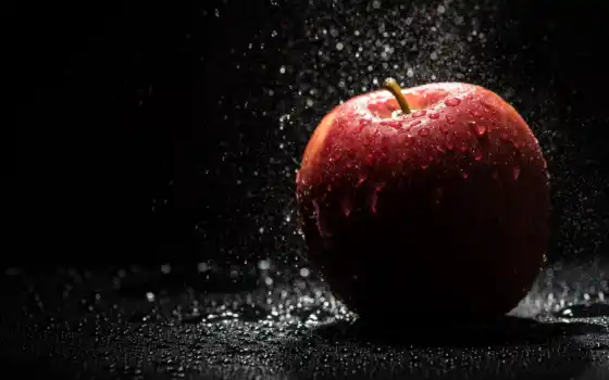 apple, water, drop, брызги