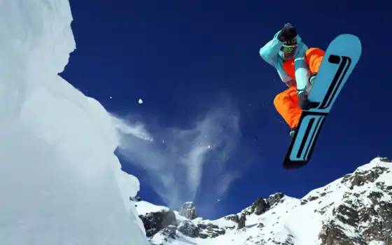 сноуборд, прыжок
