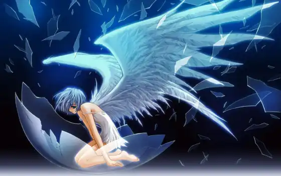 anime, angel, девушка, крыльями, крылья, art, красивые, ангела, ангелов, fallen, 