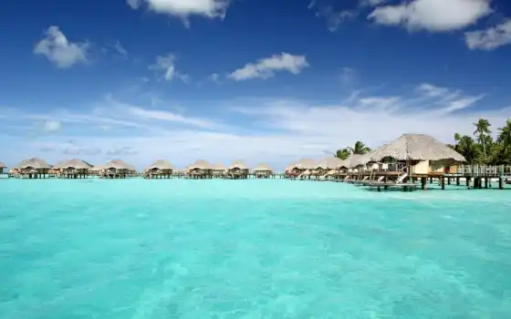 bora, resort, пляж, pearl, blue, lagoon, tranquil, water, villas, 
