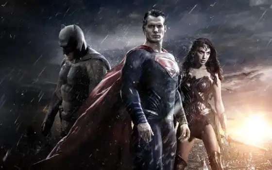 батман, супермен, справедливость, распростертые, признанные, ян, кино,