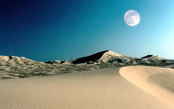 пустыня, луна, природа, сезон, ничего, пейзаж, много, луна