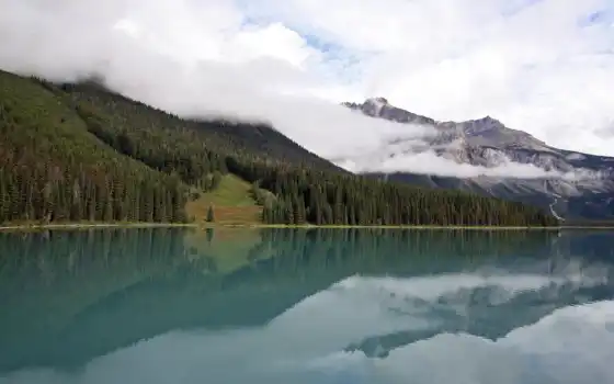 озеро, горы, картинку, landscape, картинка, чистое, озере, природа, 
