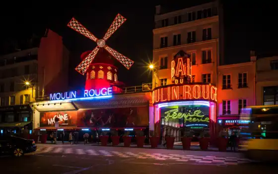 moulin, rouge, video, clips, париж, stock, montmartre, 