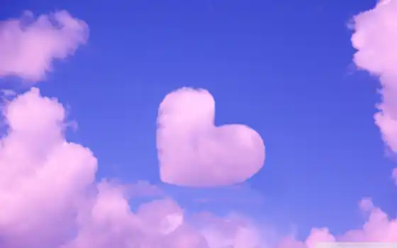 сердце, облако, небо, голубой, фотожаба