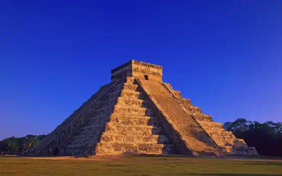окна, пирамида, майя, мексико, етза, чичен, фото, вксет, картина, пейзаж,