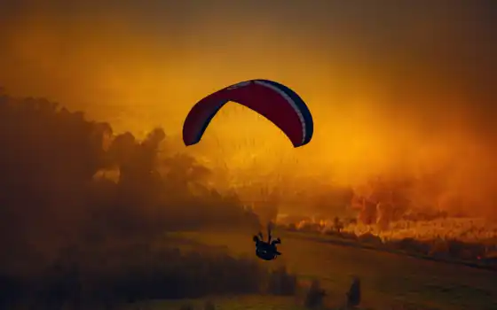 закат, paraglide