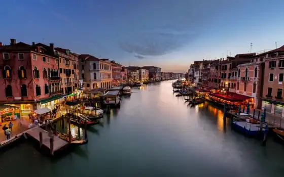 канал, венеция, гранд, canal, италия, grande, venezia, 
