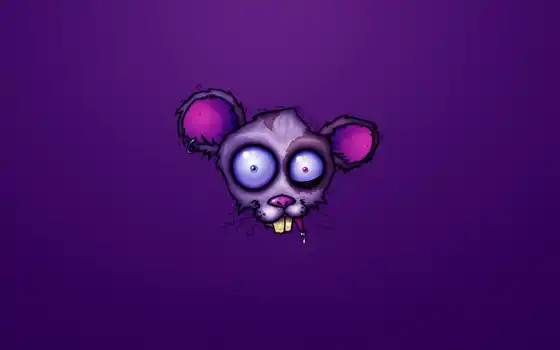 crazy, мышь, фиолетовый, бешенство, голова, mad, 