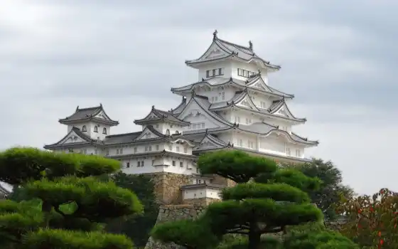 castle, himeji, химэдзи, замки, япония, японии, 