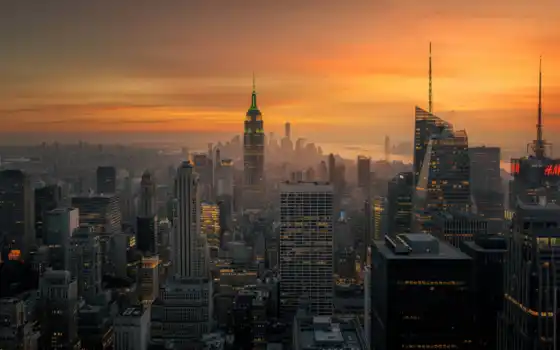 new, york, город, нью, сша, skyline, urban