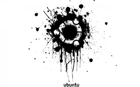 ubuntu, linux, логотип, черный, белый