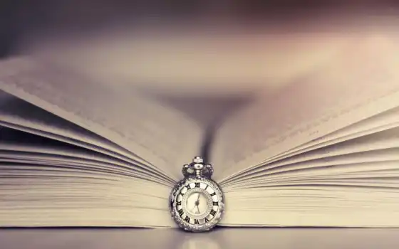 книга, часы, time, широкоформатные, закладка, макро, 