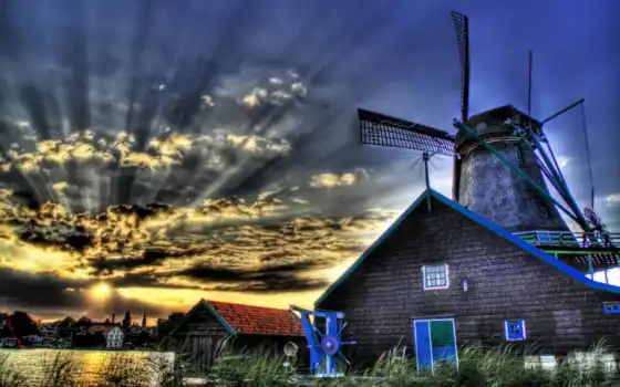 мельница, windmill, images, hdr, links, background, screensaver, 
