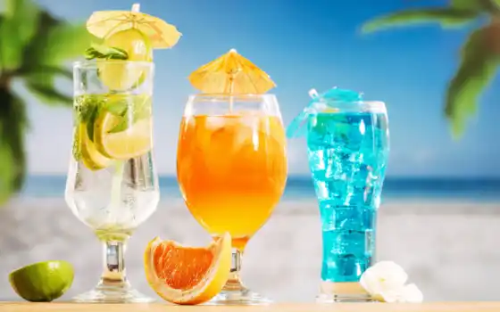 пляж, напиток, коктейль, blue, фото, summer, закат, slice, vectore, море, top