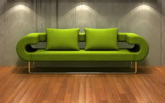 зеленый, диван, современный, sedací, 